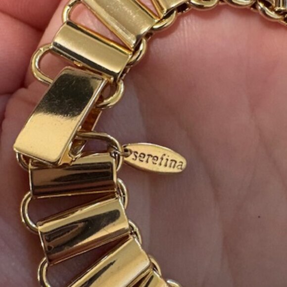 Anthropologie 14K Gold Plated Serefina Ribbon Link Bracelet - Picture 4 of 7